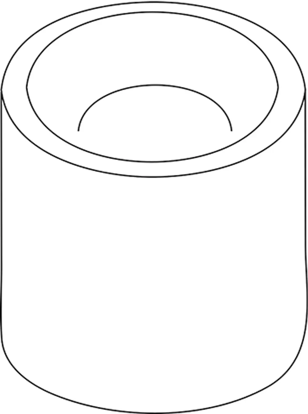 Weißer zylindrischer Durchlaufbegrenzer von Ideal Standard, mit oben offenem Design und glatter Oberfläche, geeignet für Wasseranwendungen.